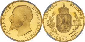 BULGARIE - BULGARIA
Ferdinand Ier (1887-1918). 20 leva, commémoration de l’indépendance, refrappe moderne, Flan bruni (PROOF) 1912, Sofia.
KM.33 - Fr....
