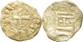 FRANCE / FÉODALES - FRANCE / FEUDAL
Perche (comté du). Obole ND (1180-1210).
Dy.454 ; Argent - 0,35 g - 13,5 mm - 1 h