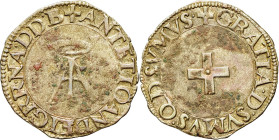FRANCE / FÉODALES - FRANCE / FEUDAL
Béarn (Seigneurie de), Antoine de Bourbon et Jeanne d’Albret (1555-1562). Liard ND.
Dy.1298 - PA 3431 ; Billon - 0...