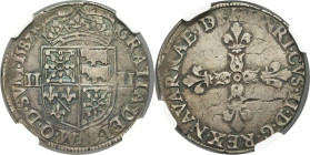 FRANCE / FÉODALES - FRANCE / FEUDAL
Béarn (Seigneurie de), Henri II (1572-1589). Quart d’écu 1587, Morlaàs.
Dy.1327 (HENRICVS.III, sic!) ; Argent - 9,...