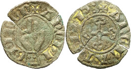 FRANCE / FÉODALES - FRANCE / FEUDAL
Arles (archevêché d’), Anonymes (1200-1240). Denier à la main bénissante ND, Arles.
Dy. - cf. 1734 ; Billon - 0,43...