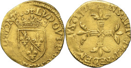 FRANCE / FÉODALES - FRANCE / FEUDAL
Dombes, Louis II de Bourbon-Montpensier (1560-1582). Écu d’or 1578, Trévoux.
Divo 28 - Dy.2926 ; Or - 3,33 g - 21 ...