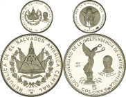 SALVADOR - SALVADOR
République du (depuis 1821). Série de 2 monnaies de 1 et 5 colones, Flans brunis (PROOF) 1971.
KM.PS6 ; Argent - 6 h
Superbe série...