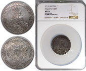 RDR – Habsburg – Österreich, RÖMISCH-DEUTSCHES REICH. Karl VI. Doppeltaler ND (1719), Hall. Silber. Dav. 1049, KM 1595. NGC MS 62. Auflage: 2.500 Ex....