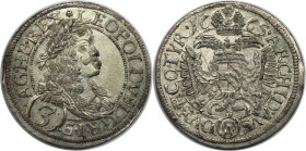 RDR – Habsburg – Österreich, RÖMISCH-DEUTSCHES REICH. Leopold I. (1657-1705). 3 Kreuzer 1665, Wien. Stempelglanz