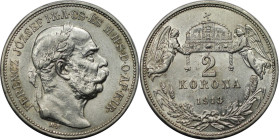 RDR – Habsburg – Österreich, KAISERREICH ÖSTERREICH. Österreich-Ungarn. Franz Joseph I. (1848-1916). 2 Korona 1913 KB. Silber. Jaeger 406. Stempelglan...