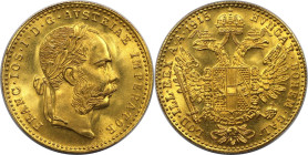 RDR – Habsburg – Österreich, KAISERREICH ÖSTERREICH. Franz Joseph I. Dukat 1915. Gold. Stempelglanz, in Box