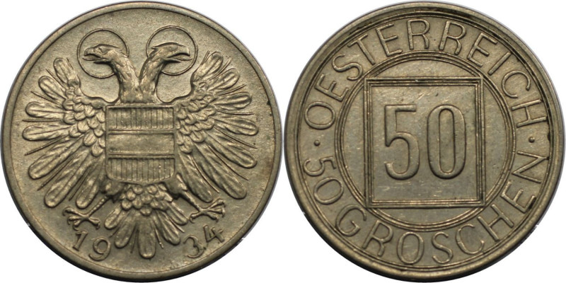 RDR – Habsburg – Österreich, REPUBLIK ÖSTERREICH. 50 Groschen (Nachtschilling) 1...