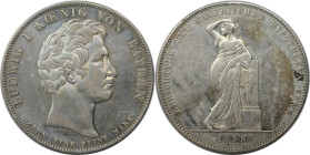 Altdeutsche Münzen und Medaillen, BAYERN / BAVARIA. Ludwig I. (1825-1848). "Bayerische Hypothekenbank". Geschichtstaler 1835. Silber. AKS 133. Vorzügl...