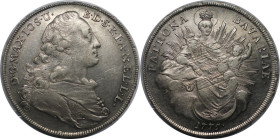 Altdeutsche Münzen und Medaillen, BAYERN / BAVARIA. Maximilian III. Joseph (1745-1777). Madonnentaler 1775. Silber. Dav. 1953, Hahn 307. Vorzüglich-St...