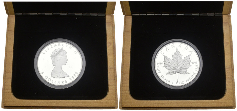 Canada - Elisabetta II (dal 1952) - 5 Dollari (1 Oncia) 1989 "Foglia d'Acero" - ...