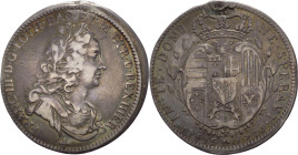 Firenze - Granducato di Toscana - Francesco Stefano di Lorena (1737-1765) - Mezzo Francescone 1739 - con crocetta sotto il busto del dritto - MIR 355/...