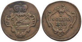 Gorizia - Giuseppe II d'Asburgo (1780-1790) - 1 Soldo 1788 K - 2,93 g - Cu - MIR 152d
BB

SPEDIZIONE SOLO IN ITALIA - SHIPPING ONLY IN ITALY