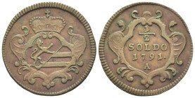 Gorizia - Leopoldo II d'Asburgo (1790-1792) - 1/2 Soldo 1791 A - Cu - 1,14 g - MIR 153a
BB

SPEDIZIONE SOLO IN ITALIA - SHIPPING ONLY IN ITALY