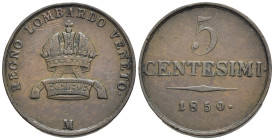 Milano - Francesco Giuseppe I d'Asburgo L. (1848-1866) - 5 Centesimi 1° tipo 1850 - Cu - Gigante 29
qSPL

SPEDIZIONE SOLO IN ITALIA - SHIPPING ONLY...