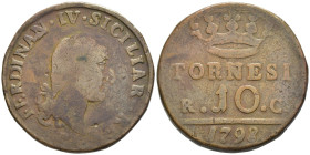 Napoli - Ferdinando IV di Borbone (1759-1816) - 10 Tornesi 1798 - Cu - RARA - gr. 21,59 - Gigante 113b
MB/BB

SPEDIZIONE SOLO IN ITALIA - SHIPPING ...