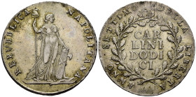 Napoli - Repubblica Napoletana - Piastra da 12 Carlini anno VII (1799) - gr. 27,56 - MIR 413
mSPL

SPEDIZIONE SOLO IN ITALIA - SHIPPING ONLY IN ITA...