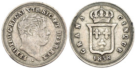 Napoli - Ferdinando II di Borbone (1830-1859) - Mezzo Carlino da 5 Grana 1838 - Ag - Gigante 174
BB+

SPEDIZIONE SOLO IN ITALIA - SHIPPING ONLY IN ...