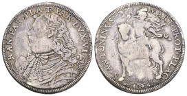 Piacenza - Ranuccio Farnese (1646-1694) Testone 1684 - MIR 1174/1 - RR MOLTO RARA - Colpetti per provenienza da montatura (?) - Ag - Gr.8,77
MB/BB
...