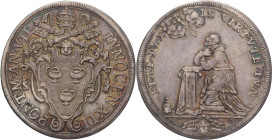 Roma - Stato Pontificio - Innocenzo XII, Pignatelli (1691-1700) - mezza piastra - A.VII - Munt. 32. Berm. 2238 - Ag - gr. 15,88 - RARA (R)
SPL

SPE...
