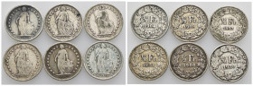 Svizzera - Lotto di 6 monete 1/2 Franc anni vari - Ag - KM#23

SPEDIZIONE SOLO IN ITALIA - SHIPPING ONLY IN ITALY