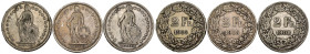 Svizzera - Lotto di 3 monete da 2 Francs 1903, 1905, 1908 - Ag

SPEDIZIONE SOLO IN ITALIA - SHIPPING ONLY IN ITALY