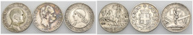 Mondiali - Lotto di 3 monete: Regno d'Italia 1 Lira Quadriga veloce 1913 Ag Gigante 136 - Regno d'Italia 1 Lira 1900 Ag Gigante 41 - San Marino 5 Lire...