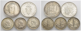 Mondiali - Lotto di 5 monete: San Marino 1000 Lire 1977 Ag Gigante 181 - Vaticano 500 Lire - San Marino 2 esemplari 5 Lire 1932 Ag Gigante 19 - San Ma...