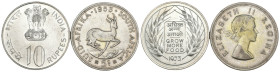 Mondiali - Lotto di 2 monete: India, 10 Rupees 1973 "FAO" - Sud Africa, 5 Shillings 1973 - Ag
med. qSPL

SPEDIZIONE IN TUTTO IL MONDO - WORLDWIDE S...