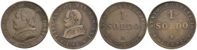 Stato Pontificio - Pio IX (1846-1870) - Lotto di 2 monete: 1 Soldo/5 Centesimi del 1° tipo 1866 XXI Cu Gigante 325 - 1 Soldo/5 Centesimi del 2° tipo 1...