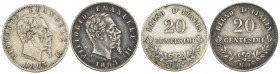 Regno d'Italia - Vittorio Emanuele II (1861-1878) - Lotto di 2 monete da 20 Centesimi 1863 - Torino e Milano - Ag

SPEDIZIONE SOLO IN ITALIA - SHIPP...