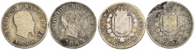 Regno d'Italia - Vittorio Emanuele II (1861-1863) - Lotto di 2 monete da 50 Centesimi 1863 Stemma Milano - Ag - RARE - Gigante 74

SPEDIZIONE SOLO I...