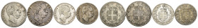 Regno d'Italia - Umberto I (1878-1900) - Lotto di 4 monete: 2 esemplari da 2 Lire 1881 Ag Gigante 25 e 1897 Ag Gigante 32 - 2 esemplari da 1 Lira 1887...