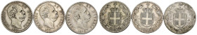 Regno d'Italia - Umberto I (1878-1900) - Lotto di 3 monete: 2 esemplari da 2 Lire 1881 Ag Gigante 25 - 2 Lire 1883 Ag Gigante 27

SPEDIZIONE SOLO IN...
