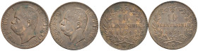 Regno d'Italia - Umberto I (1878-1900) - Lotto di 2 monete: 10 Centesimi 1893 Birmingham Cu Gigante 48 - 10 Centesimi 1894 Birmingham Cu Gigante 50
...