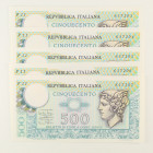 Repubblica Italiana - Lotto di 5 banconote consecutive 500 Lire Mercurio 1974 - Gigante BS 26A

SPEDIZIONE IN TUTTO IL MONDO - WORLDWIDE SHIPPING