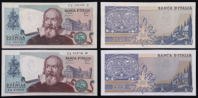 Repubblica Italiana - Lotto di 2 banconote da 2000 Lire Galileo (azzurrino e numeri verdi) - 24/10/1983 - Gig. (Bugani) BI 59C
qFDS

SPEDIZIONE IN ...