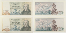 Repubblica Italiana - Lotto di 2 banconote consecutive 5000 Lire "Colombo 2° Tipo" 1973 - Gig. BI 67B
FDS

SPEDIZIONE IN TUTTO IL MONDO - WORLDWIDE...