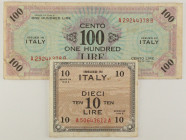 Lotto di 2 banconote: Allied Military Currency 100 AM LIre Bilingue 1943 A - 10 AM Lire Bilingue 1943 A

SPEDIZIONE SOLO IN ITALIA - SHIPPING ONLY I...