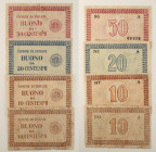 Trieste - Lotto di Buoni del Comune di Trieste per fine Seconda Guerra Mondiale: 50 Centesimi 1945 - 20 Centesimi 1945 - 2 esemplari da 10 Centesimi 1...