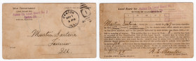 Tessera - Dipartimento di Guerra - Stati Uniti - Tessera dell'Immigrato - Canton, Illinois. 1918 - Pieghe
BB+

SPEDIZIONE SOLO IN ITALIA - SHIPPING...