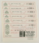 Banca Sella - Lotto di 6 Mini Assegni da 100, 150, 200, 250, 300 e 350 Lire 1976

SPEDIZIONE IN TUTTO IL MONDO - WORLDWIDE SHIPPING