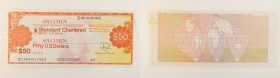 Travellers Cheque - Standard Chartered Bank Limited - Assegno 50 Dollari SPECIMEN
UNC

SPEDIZIONE IN TUTTO IL MONDO - WORLDWIDE SHIPPING