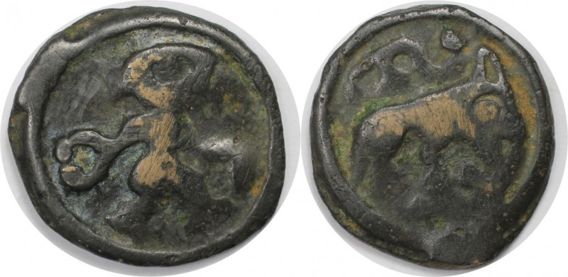 Keltische Münzen, BELGICA. REMI. Potin ca. 2. Jahrhundert v. Chr., 4.53 g. 20.2 ...