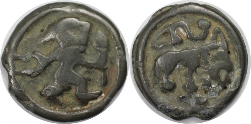 Keltische Münzen, BELGICA. REMI. Potin ca. 2. Jahrhundert v. Chr., 5.20 g. 20.4 ...
