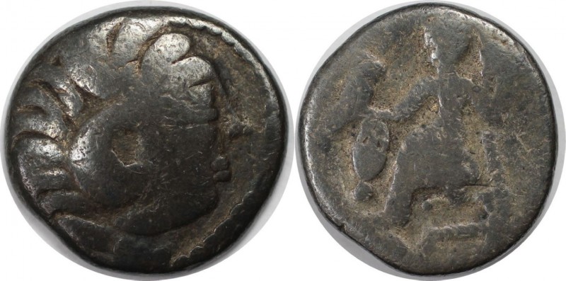 Keltische Münzen, DACIA. Drachme ca. 1. Jhdt. v. Chr, Silber. 3.17 g. 15.5 mm. O...
