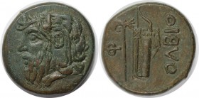 Griechische Münzen, BOSPORUS. Stadt Olbia. Bronze (12.78 g. 20 mm) 304-250 v. Chr, Kopf des Flussgottes Borysthenes mit Horn / Axt und Bogen im Köcher...