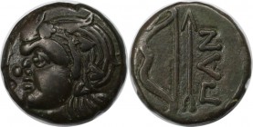 Griechische Münzen, BOSPORUS. Pantikapaion Bosporus Pan Satyr Pfeil und Bogen ПАN. AE 340-250 v. Crh, Bronze 5.34 g. 19 mm. Sehr schön-vorzüglich