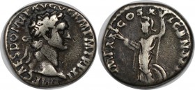 Römische Münzen, MÜNZEN DER RÖMISCHEN KAISERZEIT. Domitianus, 81-96 n. Chr, AR-Denar. Laureate Kopf rechts / Minerva steht nach links, hält Blitz und ...