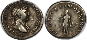 Römische Münzen, MÜNZEN DER RÖMISCHEN KAISERZEIT. Traianus, 98-117 n. Chr, AR-Denar. Silber. 3.05 g. Sehr schön